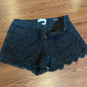 Black pattern shorts